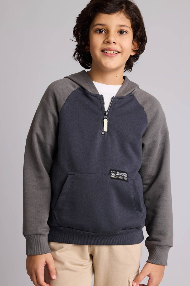 DeFacto Grey Boy Boy Oversize Slogan Printed Hoodie Casual - Image 5